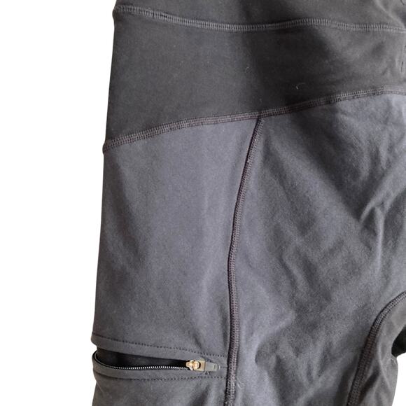 Prana Black Stretch Mid Rise Zip Pocket Athletic Workout Gym Leggings Size XL - Picture 8 of 16